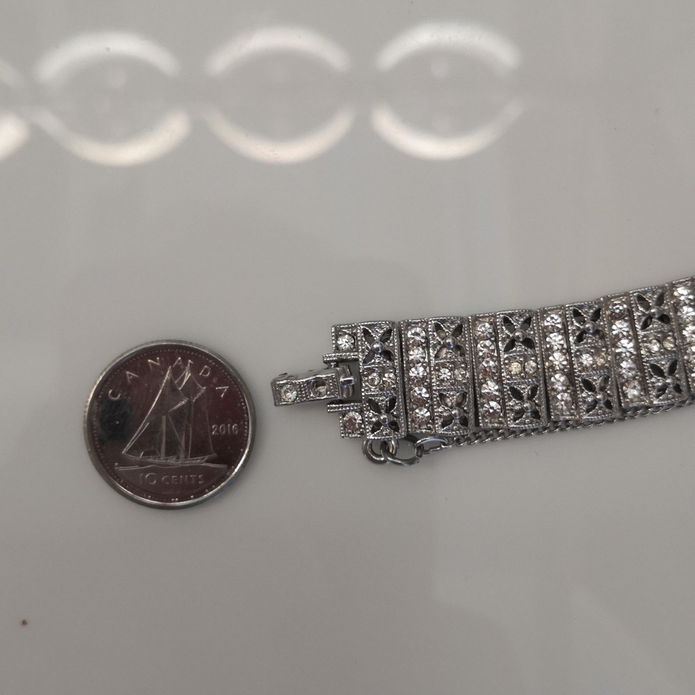 Silver and Rhinestone Bracelet - Picture 6 of 6